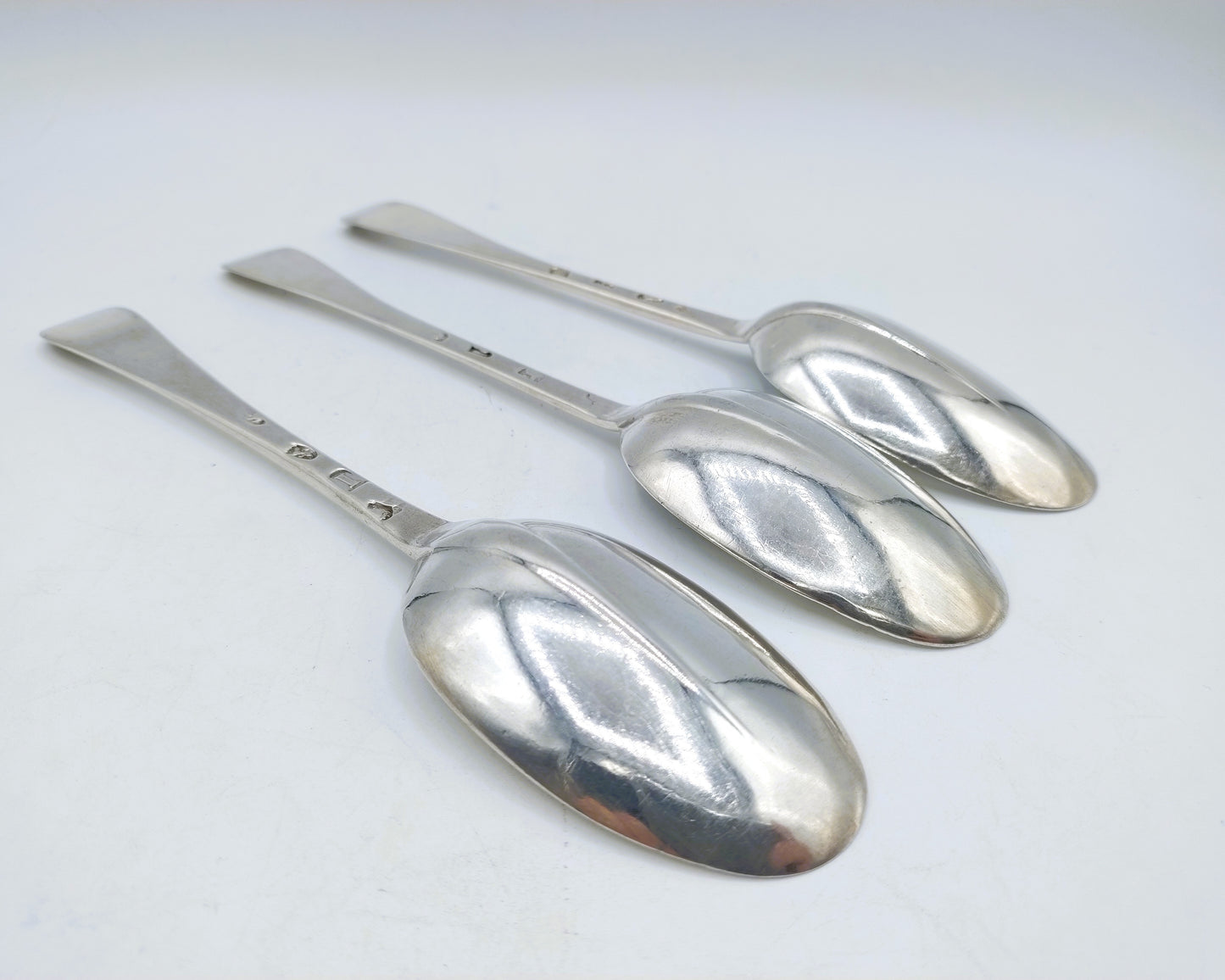 3 Silver spoons, William Scarlett, London, England, 1724