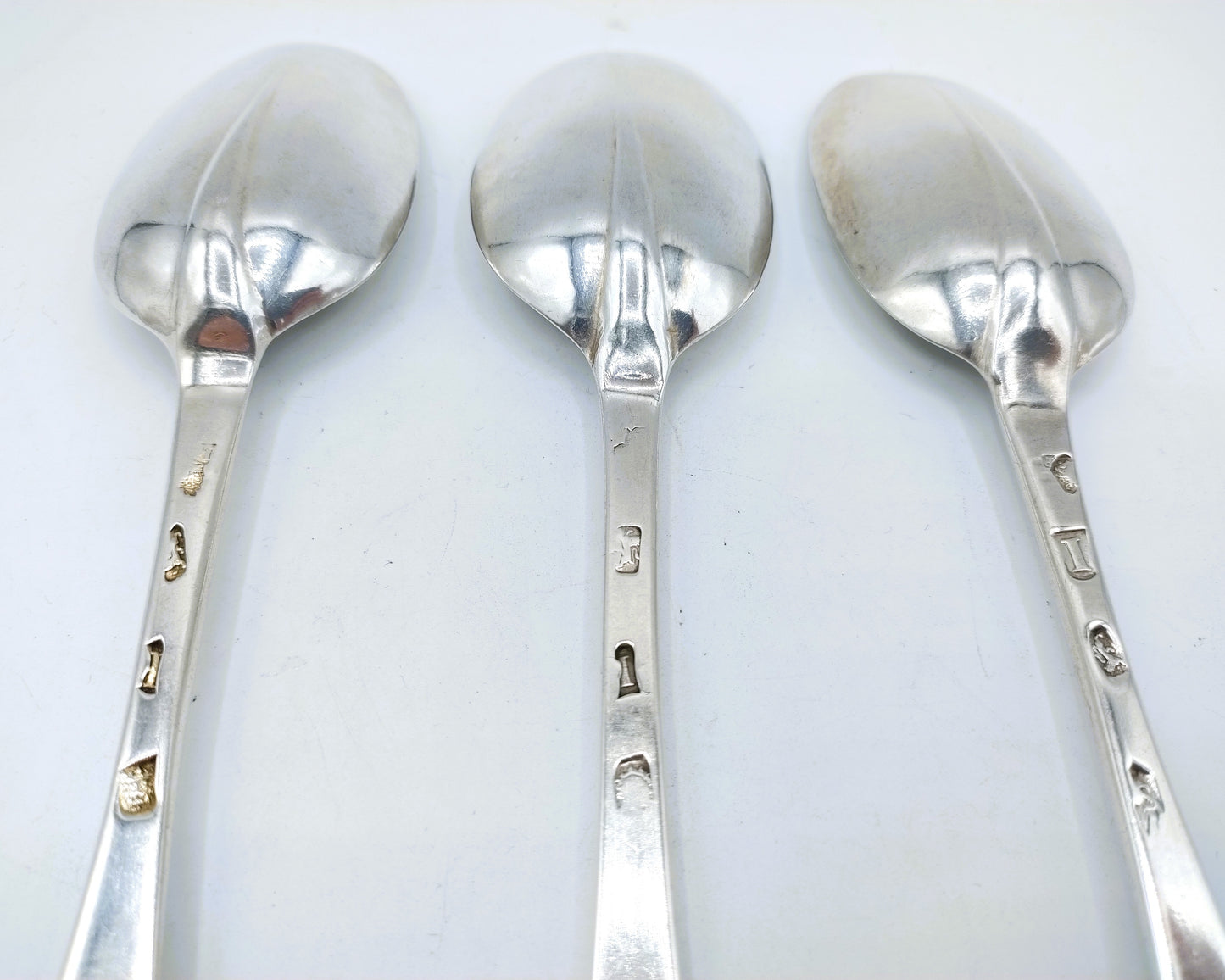 3 Silver spoons, William Scarlett, London, England, 1724