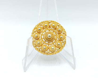 Gold Zeeland button brooch, Goese button, 14 carats