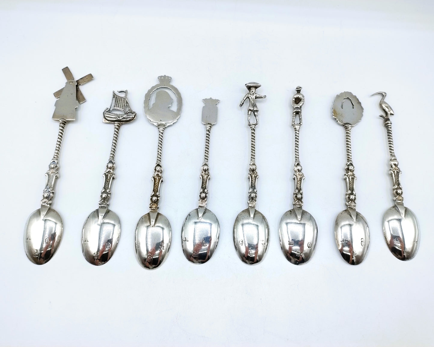 8 Silver provincial spoons, C. Rietveld, Schoonhoven, 19th century