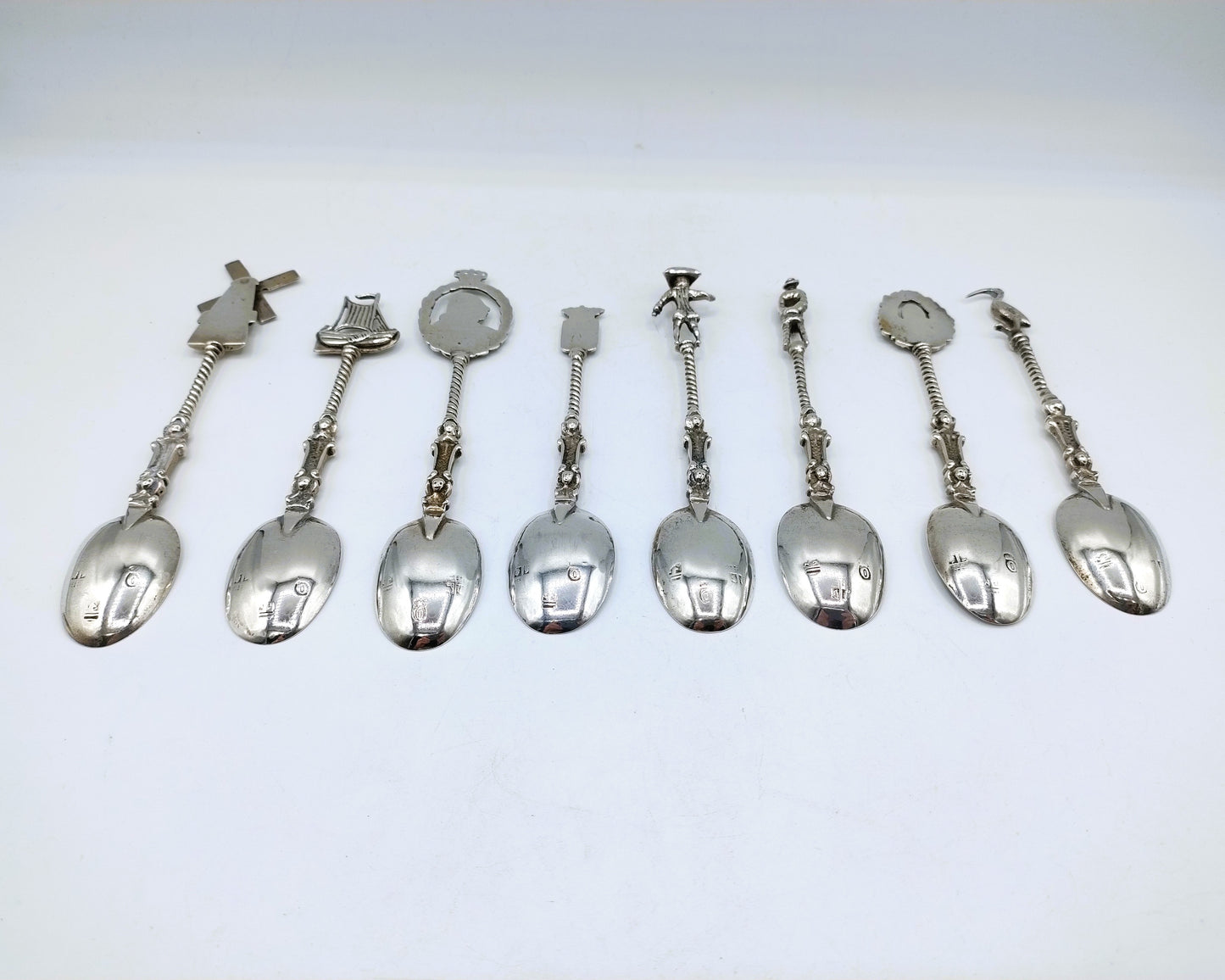 8 Silver provincial spoons, C. Rietveld, Schoonhoven, 19th century