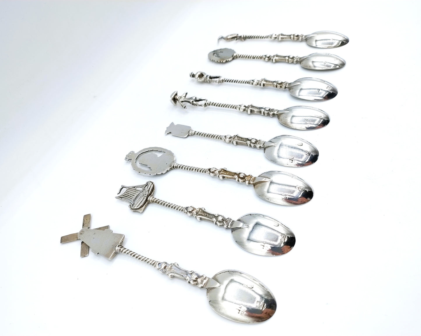 8 Silver provincial spoons, C. Rietveld, Schoonhoven, 19th century