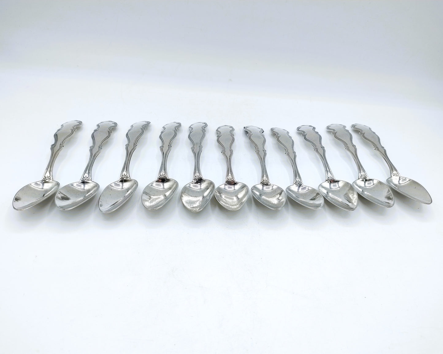 Silver teaspoons, 11-piece, PL Uriot, Amsterdam, 1855