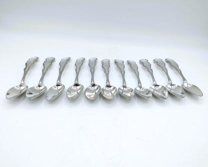 Silver teaspoons, 11-piece, PL Uriot, Amsterdam, 1855