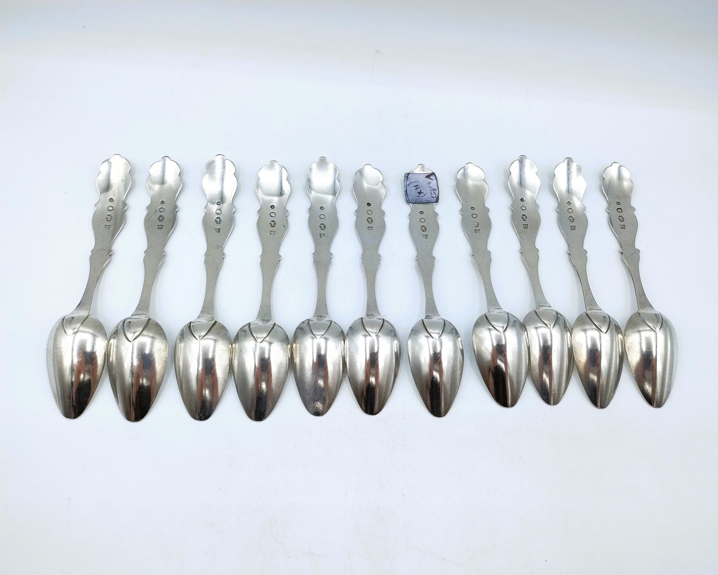 Silver teaspoons, 11-piece, PL Uriot, Amsterdam, 1855