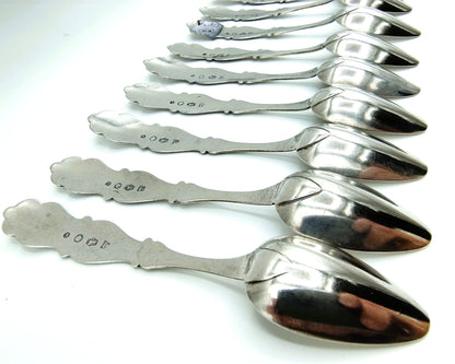 Silver teaspoons, 11-piece, PL Uriot, Amsterdam, 1855