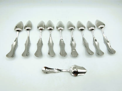 Set with silver teaspoons (9) and a sugar spoon, A. Kuylenburg, Schoonhoven