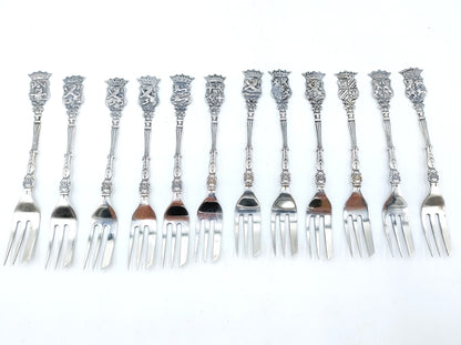 Set with 12 silver cake forks, A. Mesker, Schoonhoven, 20th century