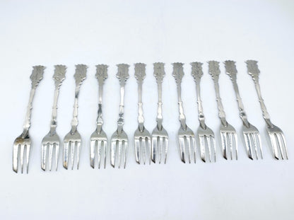 Set with 12 silver cake forks, A. Mesker, Schoonhoven, 20th century