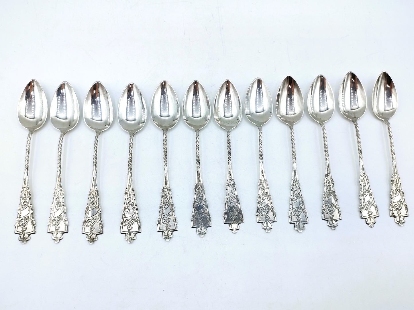 Silver teaspoons, 12 pieces, GF Huisman, Utrecht, 1927