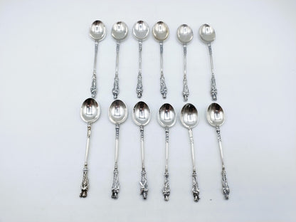 Silver apostle spoons, 12 pieces, P. Heerens, Schoonhoven, 20th century