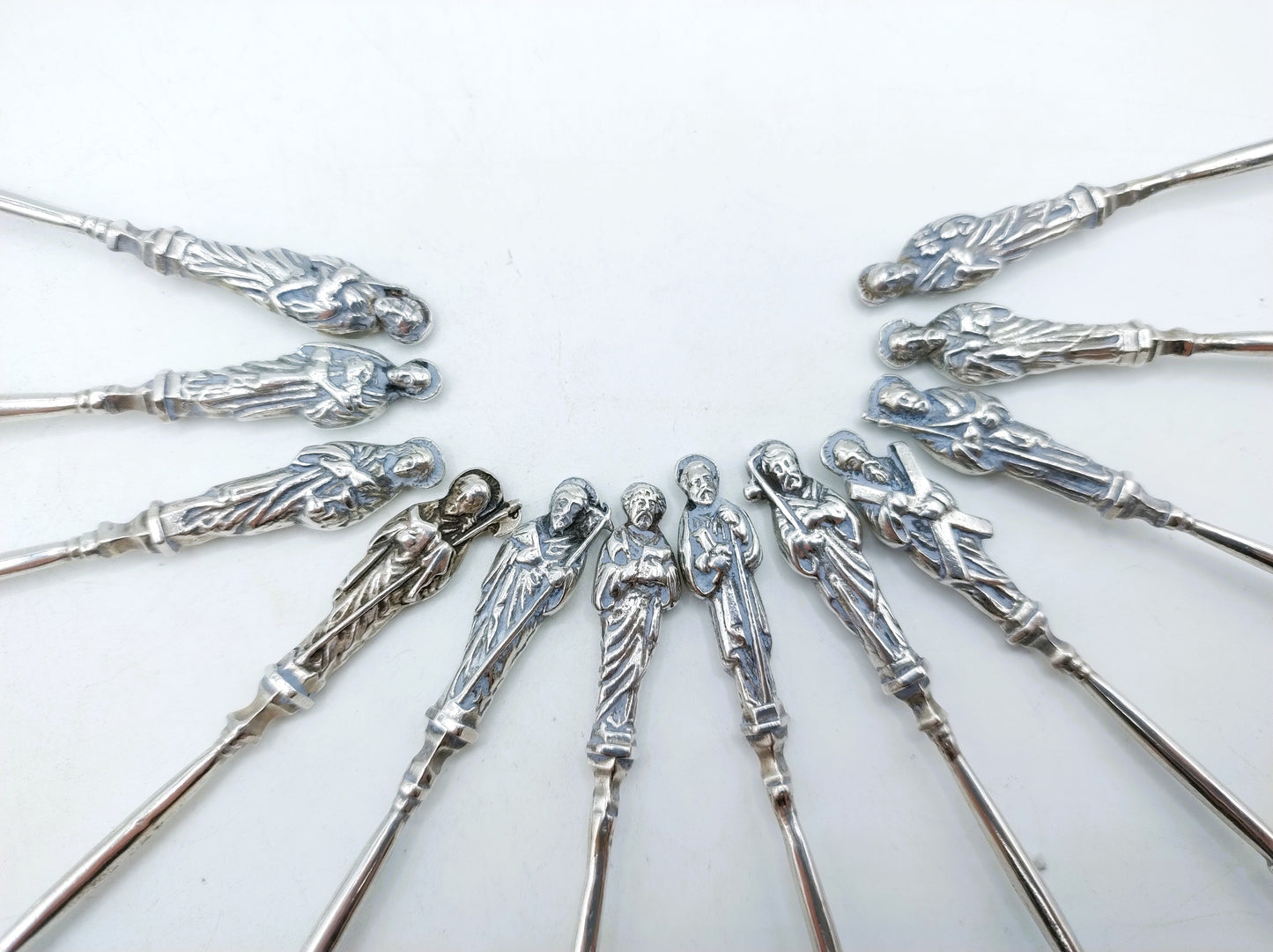 Silver apostle spoons, 12 pieces, P. Heerens, Schoonhoven, 20th century