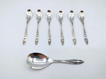 Set with silver teaspoons (6) and a sugar spoon, Gerritsen / van Kempen, Zeist, 20th century