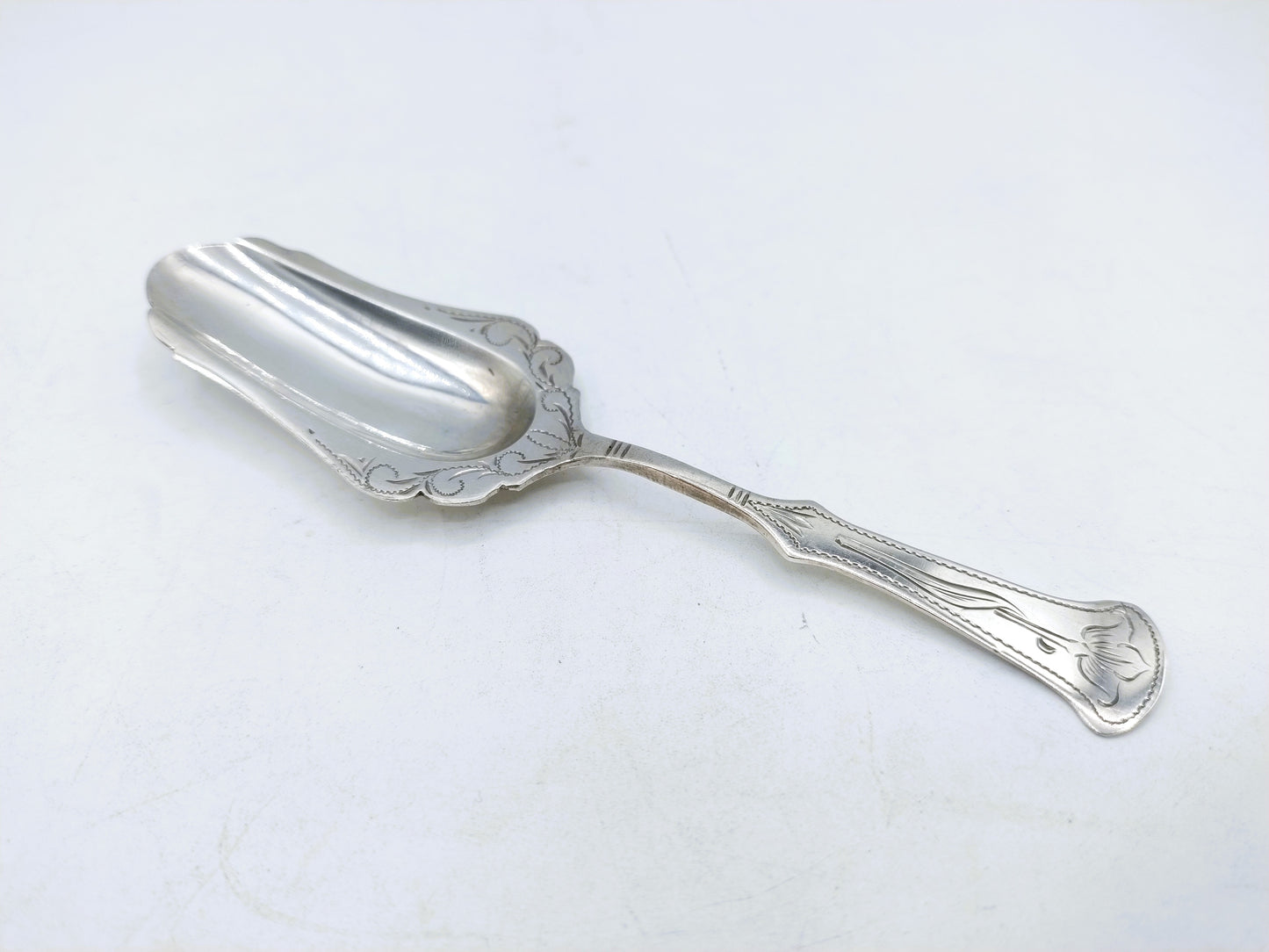 Silver sugar spoon, JAA Gerritsen, Amsterdam, 19th century