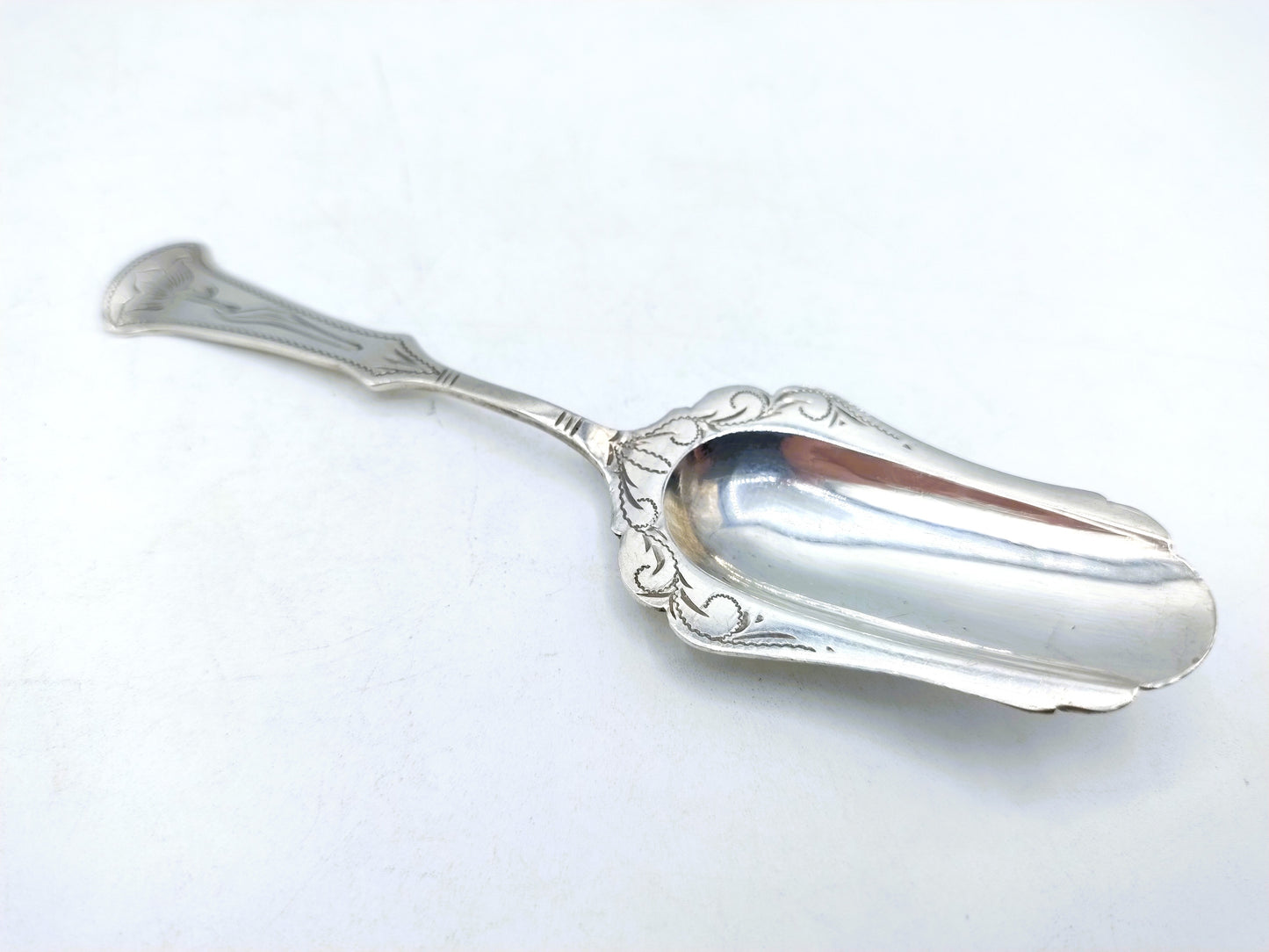 Silver sugar spoon, JAA Gerritsen, Amsterdam, 19th century