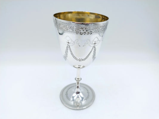 Victorian silver wine glass, Mappin &amp; Webb, London, 1874