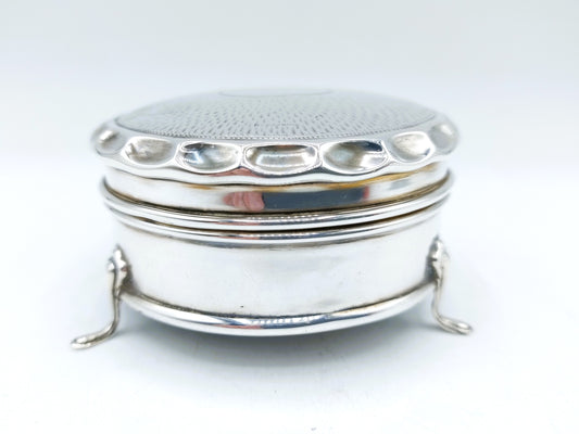 Silver ring box, England, 1911