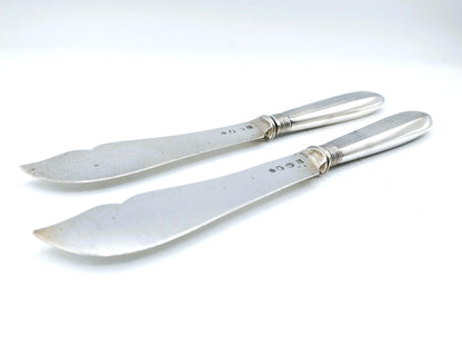 Set of silver fishing knives, J. Limburg, Amsterdam, 1893