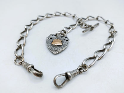 Zilveren horlogeketting met schild, W. Walter / Birmingham, 1918.