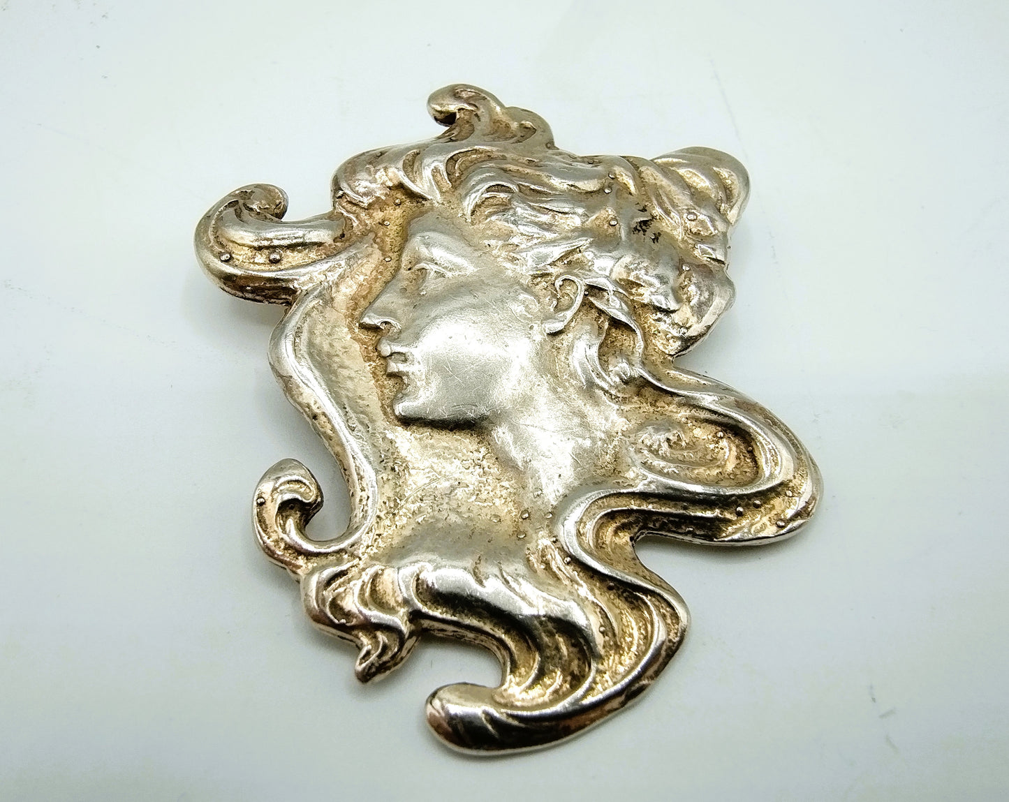 Zilveren hanger / broche, art nouveau, 925