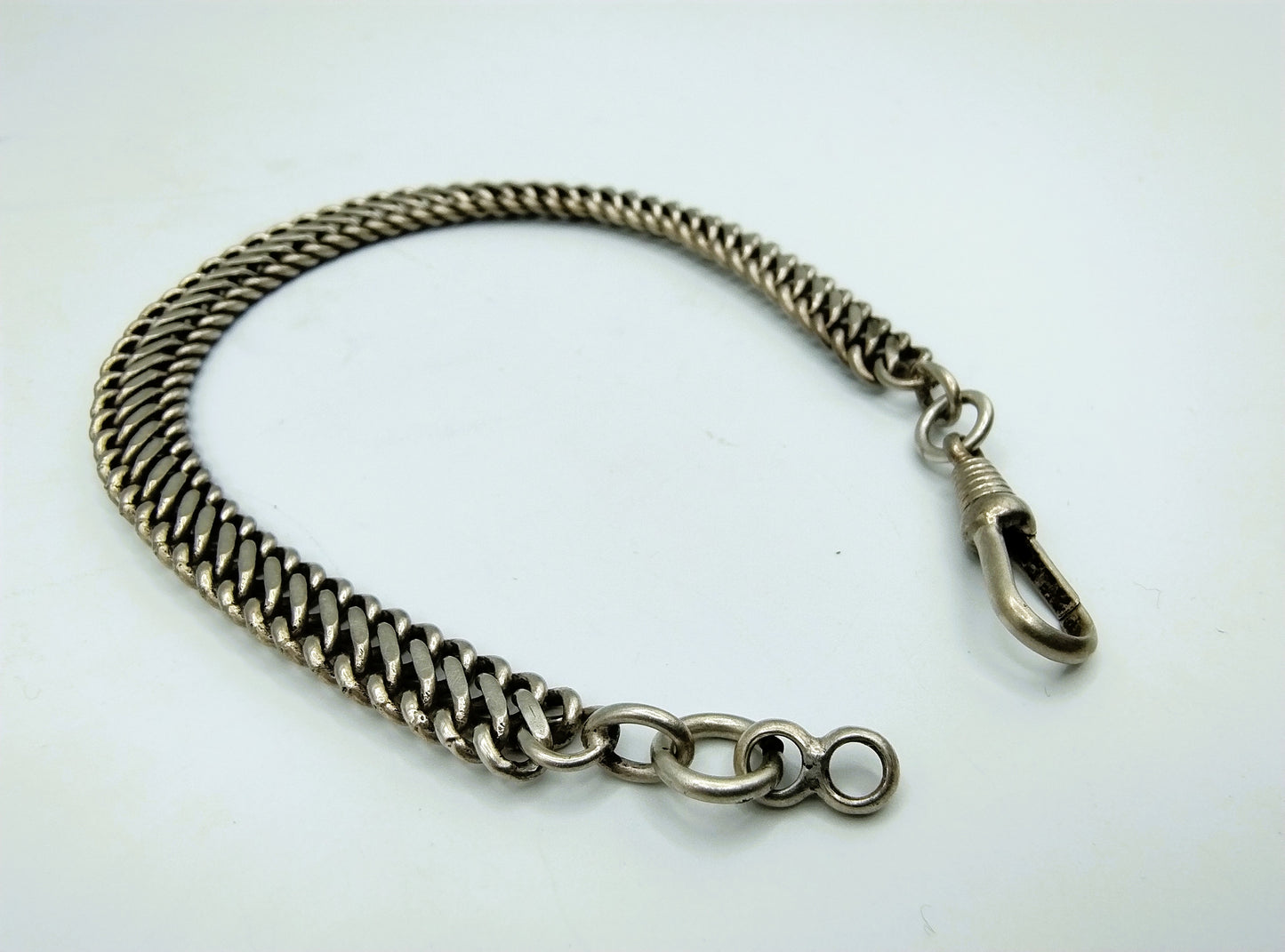 Zilveren horlogeketting, 24,5 cm.