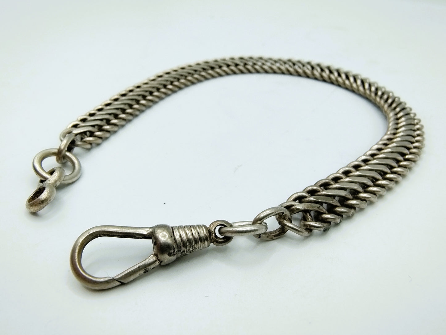 Zilveren horlogeketting, 24,5 cm.