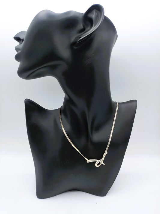 Silver necklace with braided design pendant, 42 cm, 925