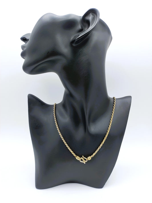 Silver chain, gold plated, with special clasp, 55 cm.