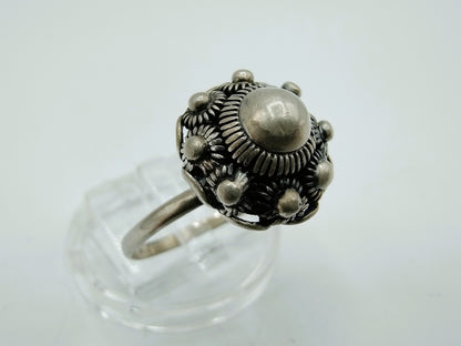 Silver Zeeland button ring, 19 mm