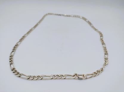 Silver men's chain with figaro link, Dorgay, 70.5 cm (!)