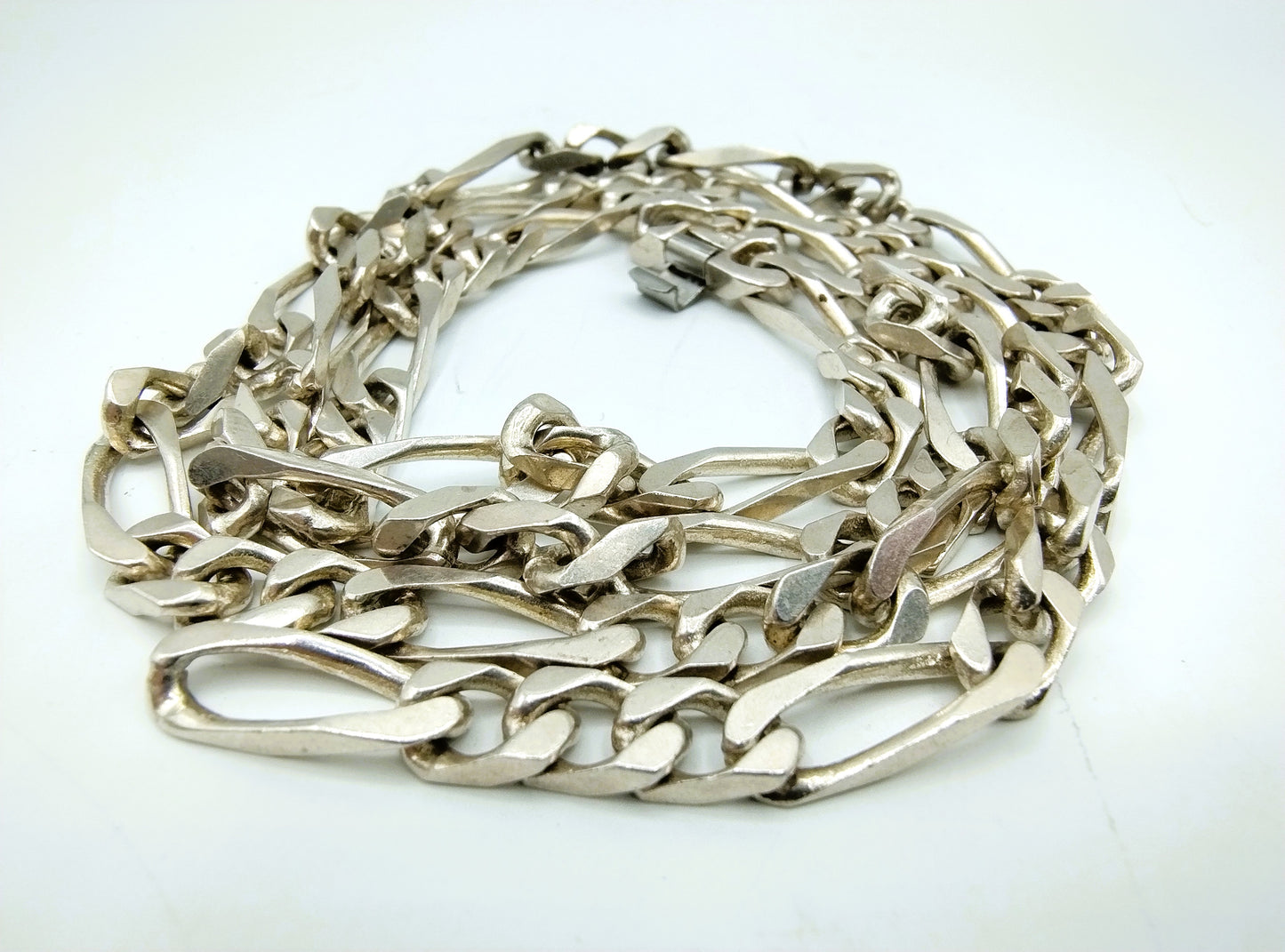 Silver men's chain with figaro link, Dorgay, 70.5 cm (!)