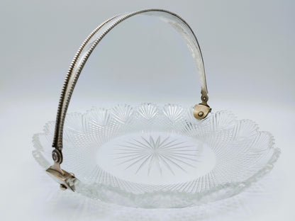 Crystal bowl with silver handle, 20th century