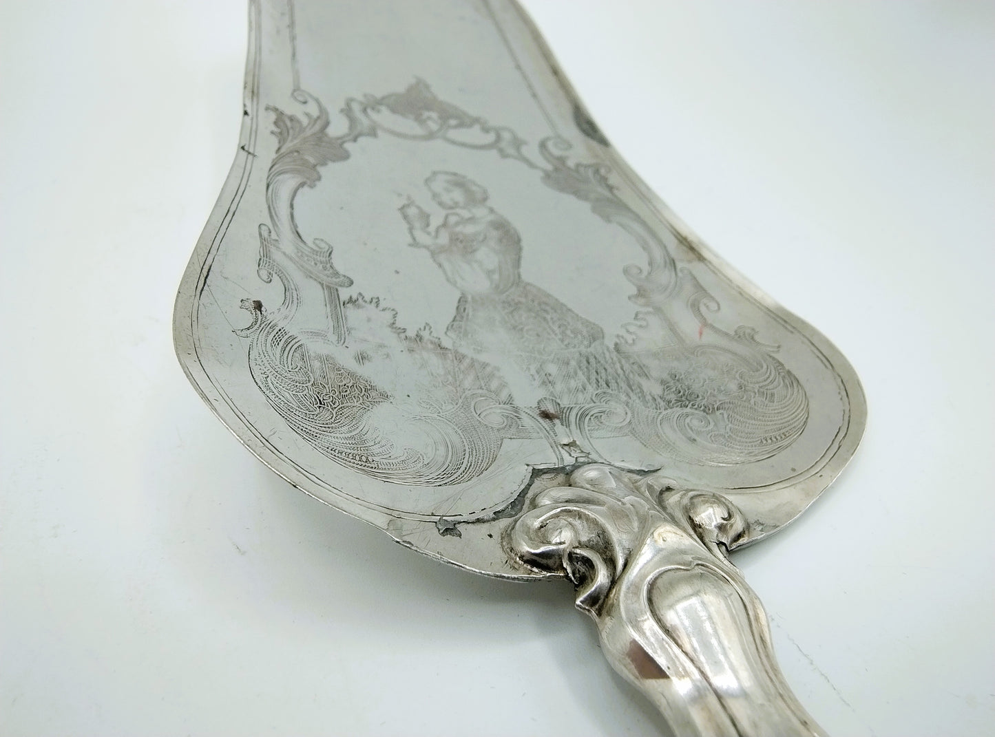 Silver cake server, J.M.