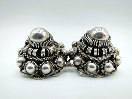 Silver brooch made of throat buttons, 19th century