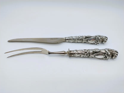 Cutlery with silver lion handles, 18th century