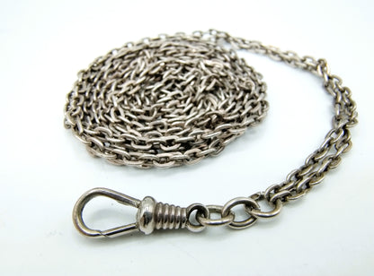 Zilveren horlogeketting, 74 cm.