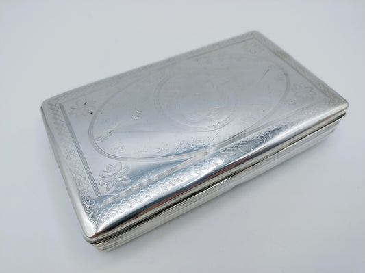 Silver tobacco box, E. Denekamp, ​​Schoonhoven, 1838