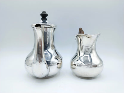 Zilveren theepot en roomkan, W. Rummel, Praag, 1880