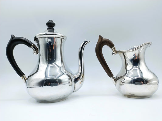 Silver teapot and cream jug, W. Rummel, Prague, 1880