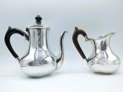 Zilveren theepot en roomkan, W. Rummel, Praag, 1880