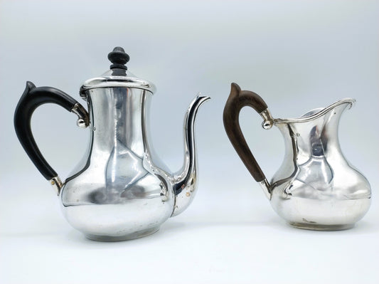 Zilveren theepot en roomkan, W. Rummel, Praag, 1880