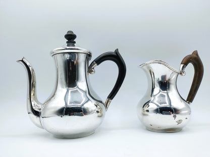 Silver teapot and cream jug, W. Rummel, Prague, 1880