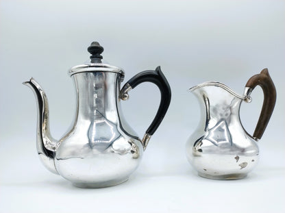 Zilveren theepot en roomkan, W. Rummel, Praag, 1880