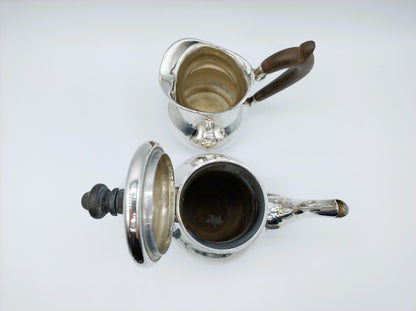 Silver teapot and cream jug, W. Rummel, Prague, 1880