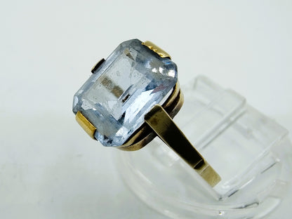 Gold ring with aquamarine, 18 mm