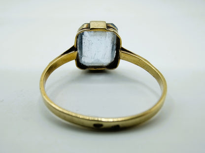 Gold ring with aquamarine, 18 mm