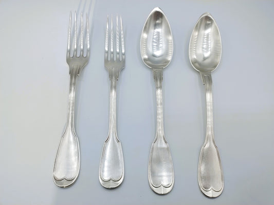 2 Silver cutlery, Maison Deniére, Paris, 1853