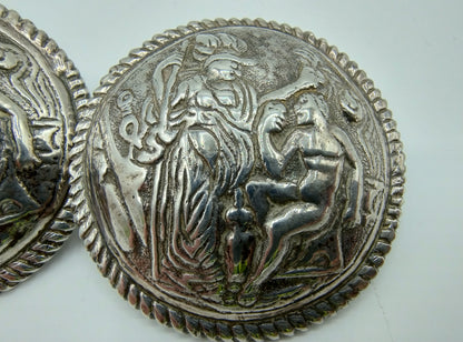 Silver Trouser Buttons, Samson and Delilah, 18th Century