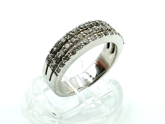 Silver ring with zirconia, 17 mm