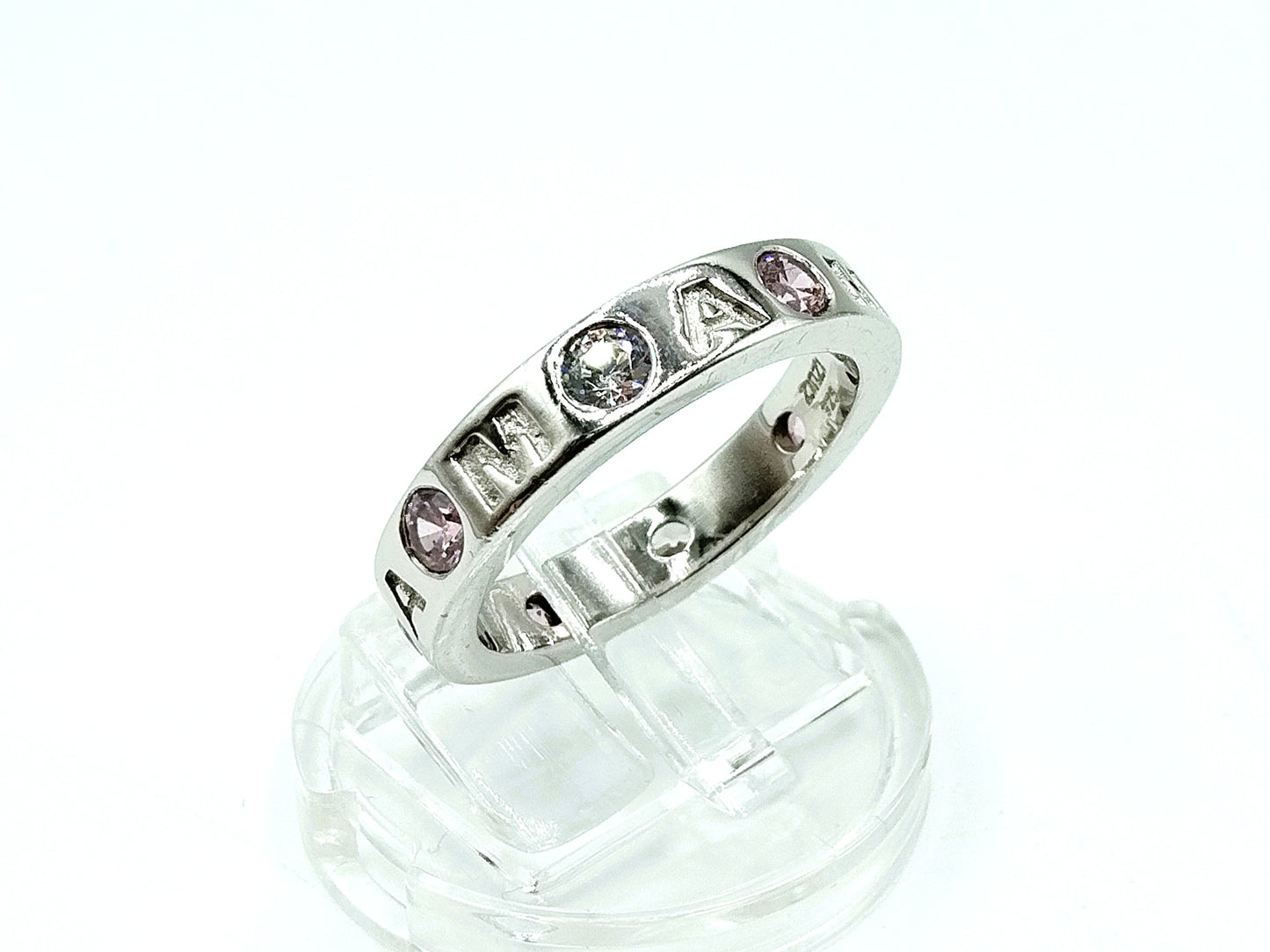 Silver Zinzi ring with zirconia, 17.5 mm 